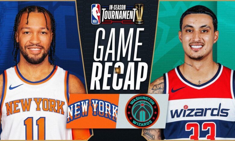 knicks vs washington wizards match player stats